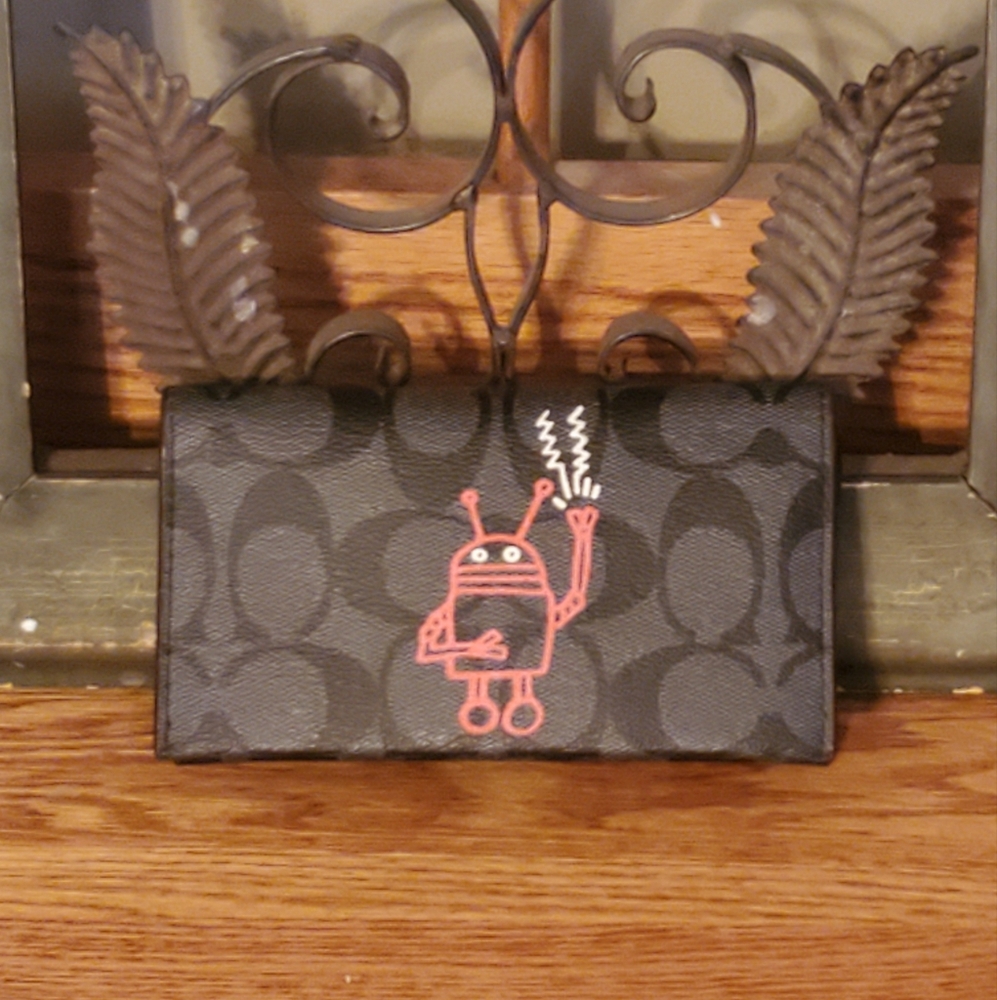 Coach X Keith Haring Limited Edition Collaboration Black Signature Wallet - Picture 2 of 13